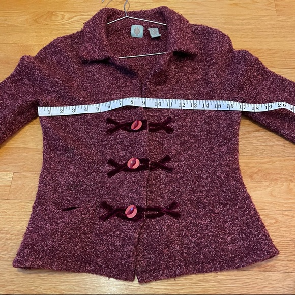 Anthropologie HWR Marled Sweater Jacket in Hard to Find Mulberry Color - Medium - Picture 6 of 10